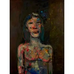 Douglas Thomson, UNTITLED (FEMALE NUDE), oil on board