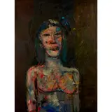 Douglas Thomson, UNTITLED (FEMALE NUDE), oil on board