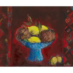 STILL LIFE OF LEMONS by Ann Oram, 2003, oil on canvas, sold Apr 2024