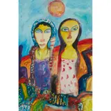 John Bellany, UNTITLED (TWO FISHER WOMEN), watercolour and pencil