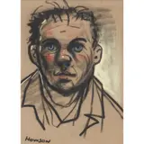 Peter Howson, UNTITLED (BLUE-EYED MAN), pastel