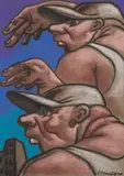 Peter Howson, TWO PATRIOTS, pastel