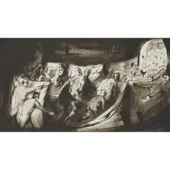 Ken Currie, STUDY FOR 'THE BATHERS', Ink and wash