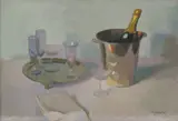 Alexander Goudie, STILL LIFE WITH CHAMPAGNE, oil on canvas