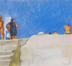 Archie Forrest, GOSSIP, ITALY, 1983, pastel