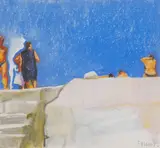 Archie Forrest, GOSSIP, ITALY, 1983, pastel