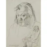 John Byrne, STEVEN CAMPBELL STUDY, charcoal