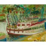 John Bellany, FISHING BOATS, oil on canvas