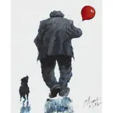 Alexander Millar, THE RED BALLOON, acrylic on canvas board
