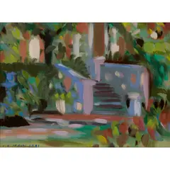 Irene Leslie Main, THE GARDEN OF THE MOUNT NELSON, CAPE TOWN, 1991, oil on board