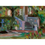 Irene Leslie Main, THE GARDEN OF THE MOUNT NELSON, CAPE TOWN, 1991, oil on board