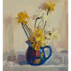 James Fullarton, DAFFODILS, oil on canvas