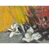 John Houston, LILIES IN A LANDSCAPE, oil on canvas