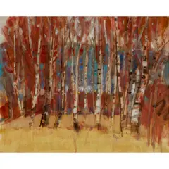 Gordon Bryce, BIRCHES, oil on board