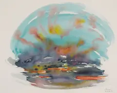 Maggi Hambling, SUNRISE, HADLEIGH, SUFFOLK, 14.8.88 (3), watercolour