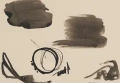EILDON MOVEMENT by William Johnstone, 1970, ink on paper, sold Apr 2024