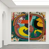 Alan Davie, OPUS O.567A PAN'S CASTLE N°1 - OCTOBER 1965, oil on canvas, diptych