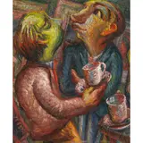 Millie Frood, COFFEE HOUR, Oil on board