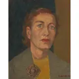 Barbara Balmer, WOMAN WITH BROOCH, 1950, oil on canvas