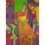 Jeanette Lassen, THE FLOWER MARKET, WARSAW, 2001, mixed media on paper