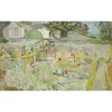 John McNairn, GARDEN WITH TRELLIS, 1976, oil on board