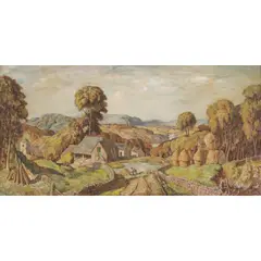 James Torrington Bell, THE HARVEST, oil on canvas laid down on board
