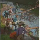 Thomas Corsan Morton, THE NAVVIES, oil on canvas