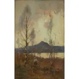 Alexander William Wellwood Rattray, COLLECTING STICKS, oil on board