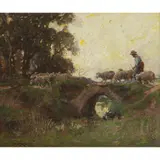 William Watt Milne, BRIDGE ON THE DROVE ROAD, oil on canvas board