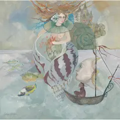 Brenda Lenaghan, THE PRINCESS OF LAND UNDER THE WAVES, gouache