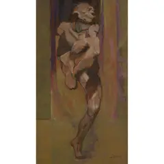 Geoffrey Squire, DANCING FORM, oil on board