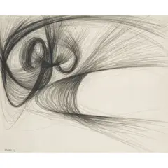 Robert Adams, UNTITLED, 1957, black crayon