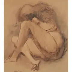 Bernard Meninsky, NUDE, 1922, watercolour, ink and wash