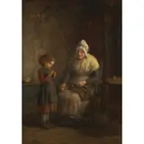 Hugh Cameron, LEARNING TO SEW, 1887, oil on canvas