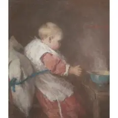 Robert Gemmell Hutchison, BREAKFAST TIME, pastel
