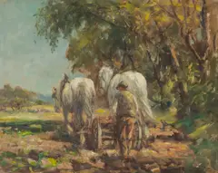 George Smith, TO THE FIELDS, oil on canvas