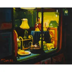 Joe McIntyre, STUDY FOR EVENING IN THE CITY, oil on canvas laid on board