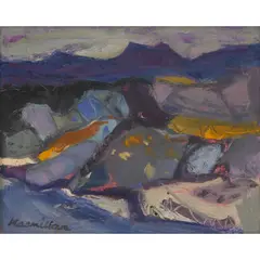 Sheila Macnab MacMillan, ROCKY COAST, WESTER ROSS, oil on canvas