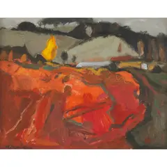 Sheila Macnab MacMillan, RED FIELD, oil on canvas