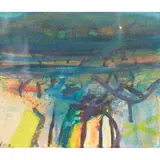 Barbara Rae, NEAR LACOSTE, mixed media on paper
