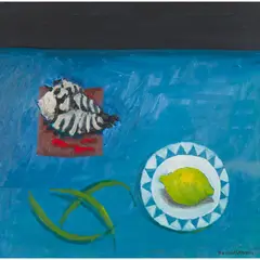David M. Martin, BLUE STILL LIFE, 2009, oil on board