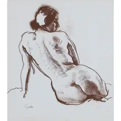 Alexander Goudie, SEATED NUDE, pastel