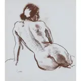 Alexander Goudie, SEATED NUDE, pastel