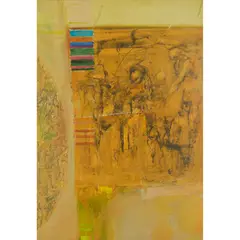 Robin Philipson, THE FLAYING, mixed media and collage with oil on canvas