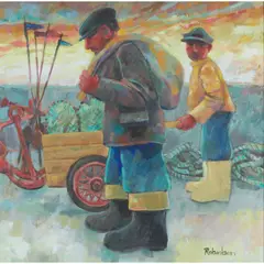 Jonathan Robertson, LOBSTER FISHING, oil on canvas