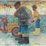 Jonathan Robertson, LOBSTER FISHING, oil on canvas