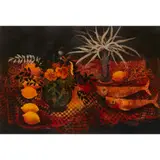 Gordon Hope Wyllie, STILL LIFE WITH NASTURTIUMS, 2000, mixed media