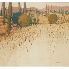 George Devlin, AUTUMN IN LANGUEDOC, oil on canvas