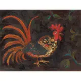 David McClure, COCKEREL II, oil on canvas board