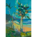 Claire Harrigan, EVENING, NORTH FRIAR'S BAY, ST. KITTS, 1994, acrylic, gouache and oil pastel